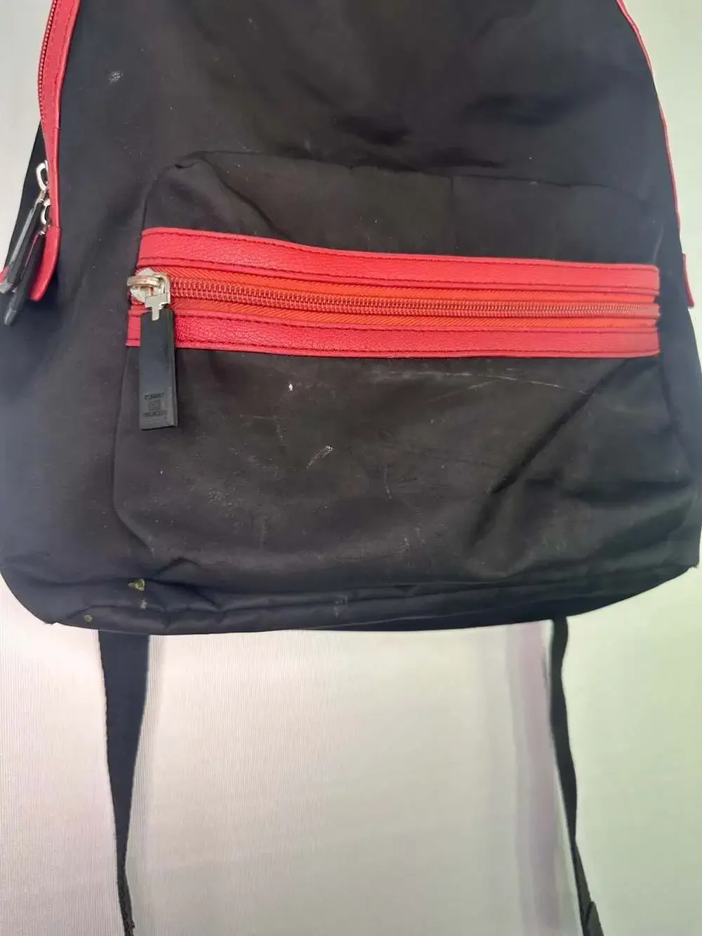 Tommy Hilfiger Black and Red Nylon Backpack